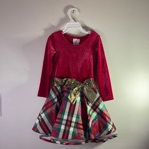 Bonnie Jean Holiday Dress Color: Red Size: 4/4T